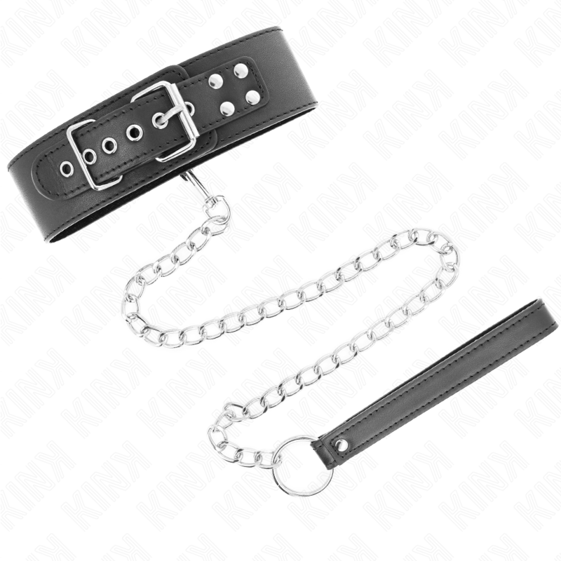 Kink - Collare Modello Base Con Guinzaglio 65 Cm Modello 0 - KINK COLLAR & GAG - Collari e Guinzagli | erosidea.com
