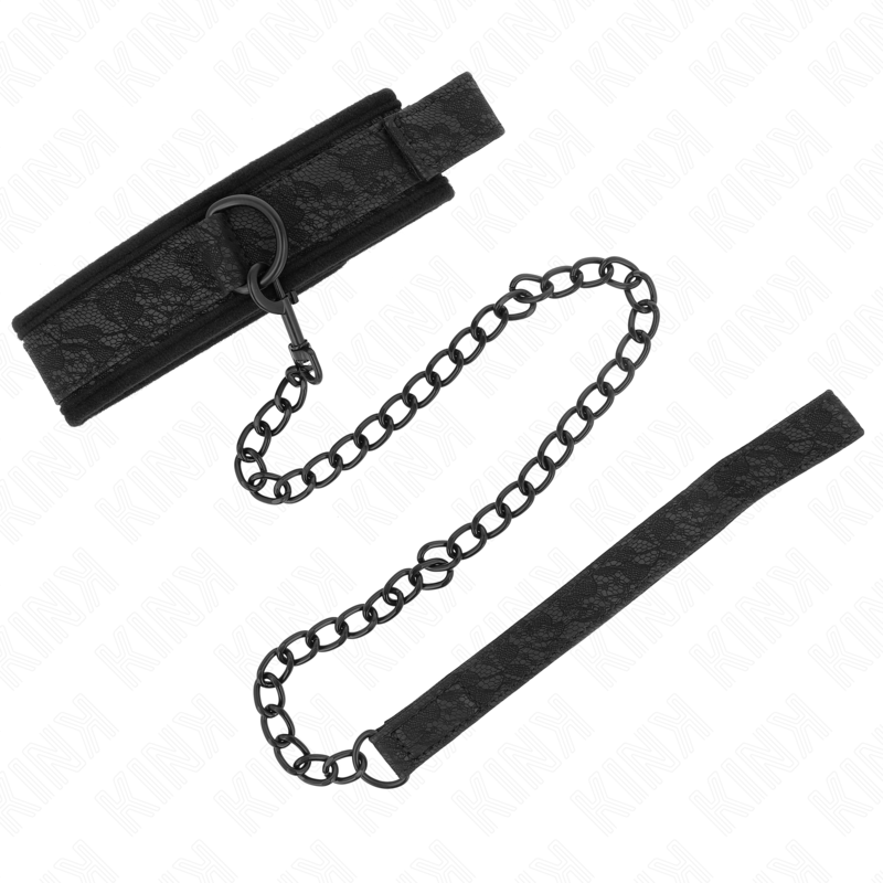Kink - Collare Modello Base Con Guinzaglio 77 Cm Modello 5 Regolabile 34-54 Cm X 5 Cm - KINK COLLAR & GAG - Collari e Guinzagli | erosidea.com