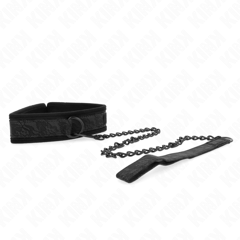 Kink - Collare Modello Base Con Guinzaglio 77 Cm Modello 5 Regolabile 34-54 Cm X 5 Cm - KINK COLLAR & GAG - Collari e Guinzagli | erosidea.com