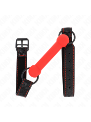 Kink - Bone Gag Con Cinturino In Similpelle Rosso Regolabile 41-57 Cm - KINK COLLAR & GAG - Ball Gag e Bavagli | erosidea.com