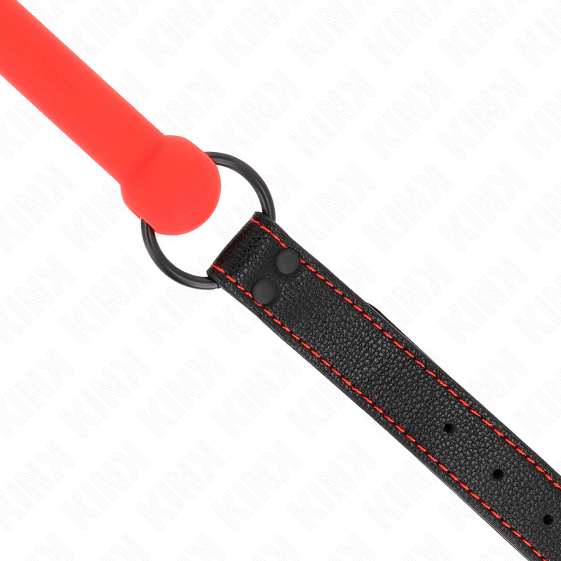 Kink - Bone Gag Con Cinturino In Similpelle Rosso Regolabile 41-57 Cm - KINK COLLAR & GAG - Ball Gag e Bavagli | erosidea.com