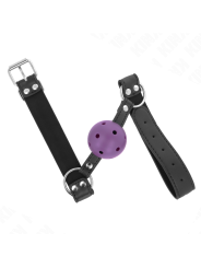 Kink - Palla Traspirante Bavaglio 4 Cm Con Doppio Rivetto Viola 625 X 25 Cm Regolabile 42-58 Cm - KINK COLLAR & GAG - Ball Gag e Bavagli | erosidea.com