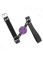 Kink - Palla Traspirante Bavaglio 4 Cm Con Doppio Rivetto Viola 625 X 25 Cm Regolabile 42-58 Cm - KINK COLLAR & GAG - Ball Gag e Bavagli | erosidea.com