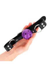 Kink - Palla Traspirante Bavaglio 4 Cm Con Doppio Rivetto Viola 625 X 25 Cm Regolabile 42-58 Cm - KINK COLLAR & GAG - Ball Gag e Bavagli | erosidea.com