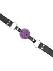 Kink - Palla Traspirante Bavaglio 4 Cm Con Doppio Rivetto Viola 625 X 25 Cm Regolabile 42-58 Cm - KINK COLLAR & GAG - Ball Gag e Bavagli | erosidea.com