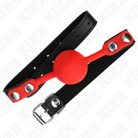 Kink - Palla In Silicone Rossa 4 Cm Gag 60 X 2 Cm - KINK COLLAR & GAG - Ball Gag e Bavagli | erosidea.com