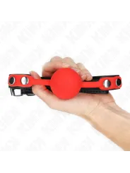 Kink - Palla In Silicone Rossa 4 Cm Gag 60 X 2 Cm - KINK COLLAR & GAG - Ball Gag e Bavagli | erosidea.com