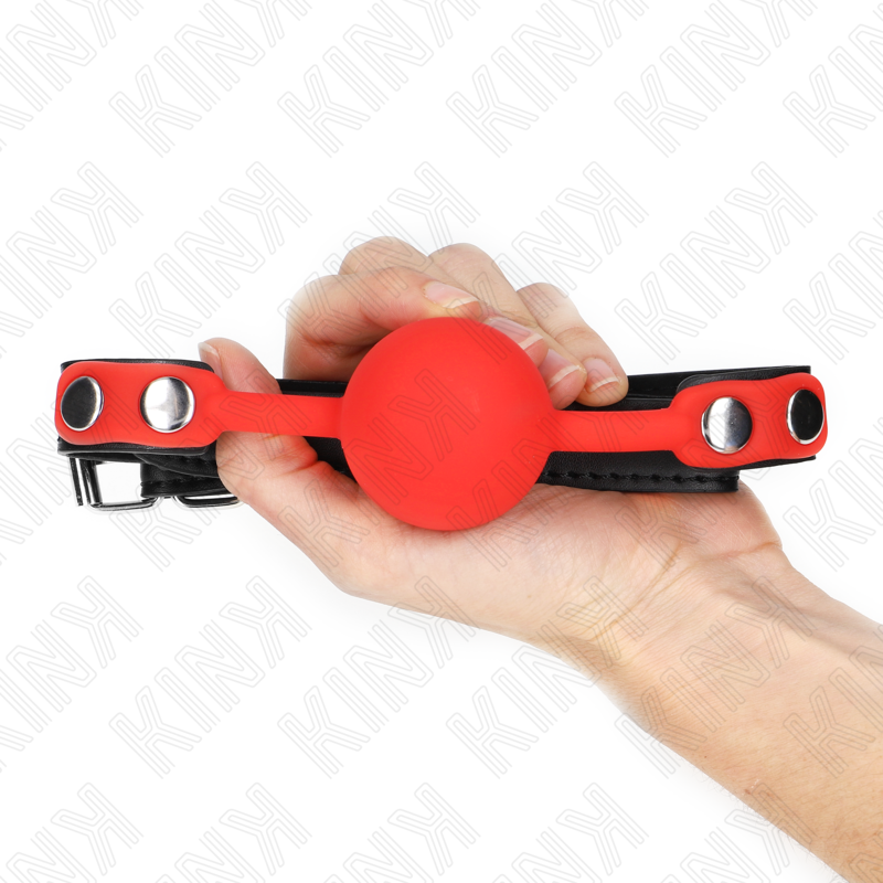 Kink - Palla In Silicone Rossa 4 Cm Gag 60 X 2 Cm - KINK COLLAR & GAG - Ball Gag e Bavagli | erosidea.com