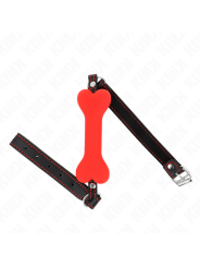 Kink - Osso Rosso 12 Cm Bavaglio 63 X 2 Cm - KINK COLLAR & GAG - Ball Gag e Bavagli | erosidea.com