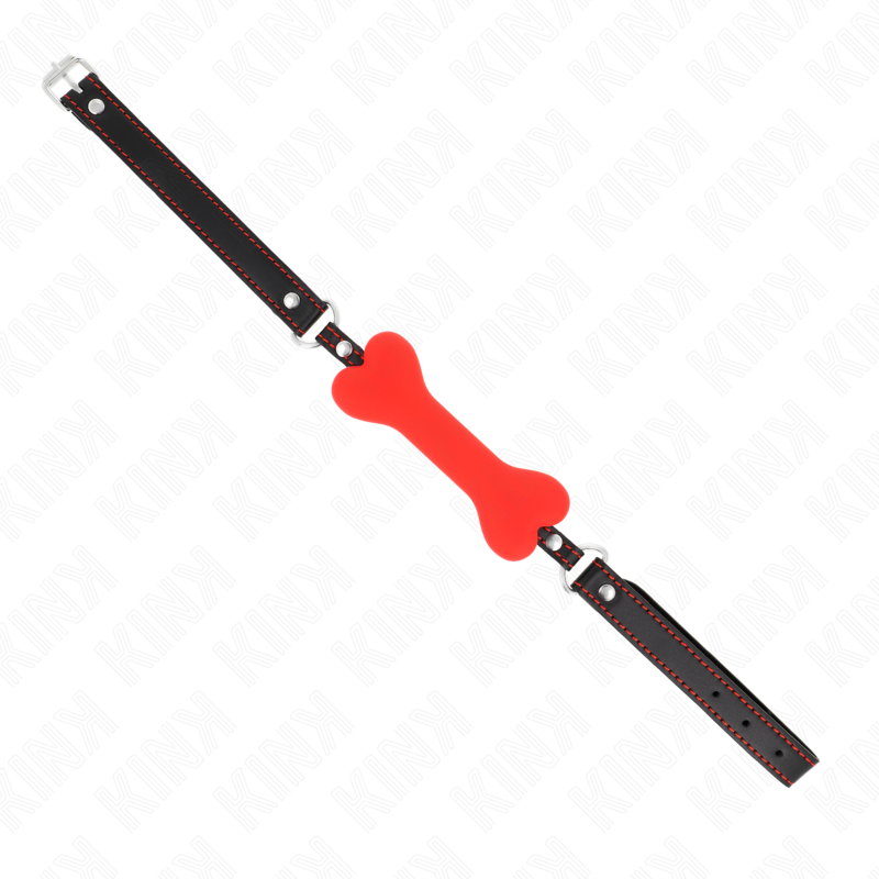 Kink - Osso Rosso 12 Cm Bavaglio 63 X 2 Cm - KINK COLLAR & GAG - Ball Gag e Bavagli | erosidea.com