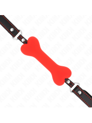 Kink - Osso Rosso 12 Cm Bavaglio 63 X 2 Cm - KINK COLLAR & GAG - Ball Gag e Bavagli | erosidea.com