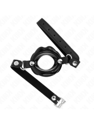 Kink - Bavaglio Lip 8 Cm Con Cinturino In Similpelle Nera 63 X 2 Cm Regolabile 39-58 Cm - KINK COLLAR & GAG - Ball Gag e Bavagli | erosidea.com