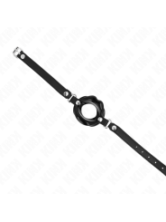 Kink - Bavaglio Lip 8 Cm Con Cinturino In Similpelle Nera 63 X 2 Cm Regolabile 39-58 Cm - KINK COLLAR & GAG - Ball Gag e Bavagli | erosidea.com