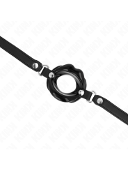 Kink - Bavaglio Lip 8 Cm Con Cinturino In Similpelle Nera 63 X 2 Cm Regolabile 39-58 Cm - KINK COLLAR & GAG - Ball Gag e Bavagli | erosidea.com