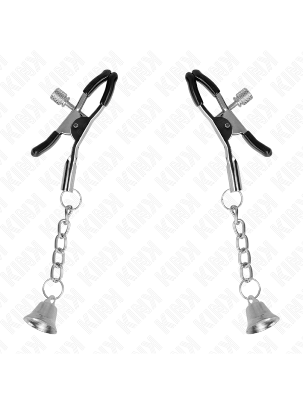 Kink - Morsetti Per Capezzoli Con Ciondolo Campanella In Argento 6 Cm - KINK NIPPLE GRIP - Pinzette Capezzoli | erosidea.com