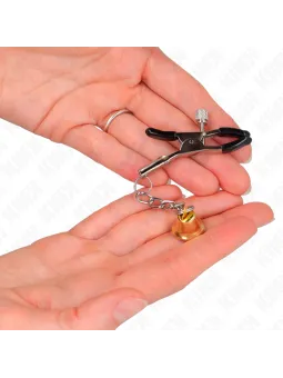 Kink - Pinze Per Capezzoli A Catena Con Pendente In Corno 30 Cm - KINK NIPPLE GRIP - Pinzette Capezzoli | erosidea.com