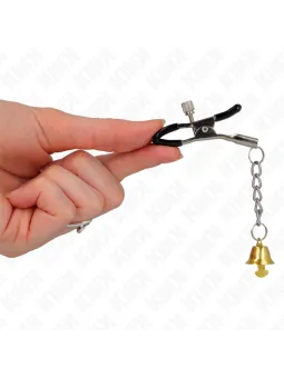 Kink - Pinze Per Capezzoli A Catena Con Pendente In Corno 30 Cm - KINK NIPPLE GRIP - Pinzette Capezzoli | erosidea.com
