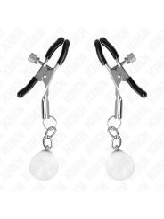Kink - Morsetti Per Capezzoli Perline Di Vetro Argento 6 Cm - KINK NIPPLE GRIP - Pinzette Capezzoli | erosidea.com