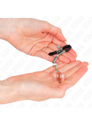 Kink - Morsetti Per Capezzoli Perline Di Vetro Argento 6 Cm - KINK NIPPLE GRIP - Pinzette Capezzoli | erosidea.com
