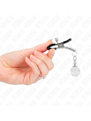 Kink - Morsetti Per Capezzoli Perline Di Vetro Argento 6 Cm - KINK NIPPLE GRIP - Pinzette Capezzoli | erosidea.com