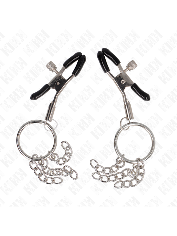 Kink - Morsetto Per Capezzolo O Ring E Catenella Argento 6 Cm - KINK NIPPLE GRIP - Bondage | erosidea.com