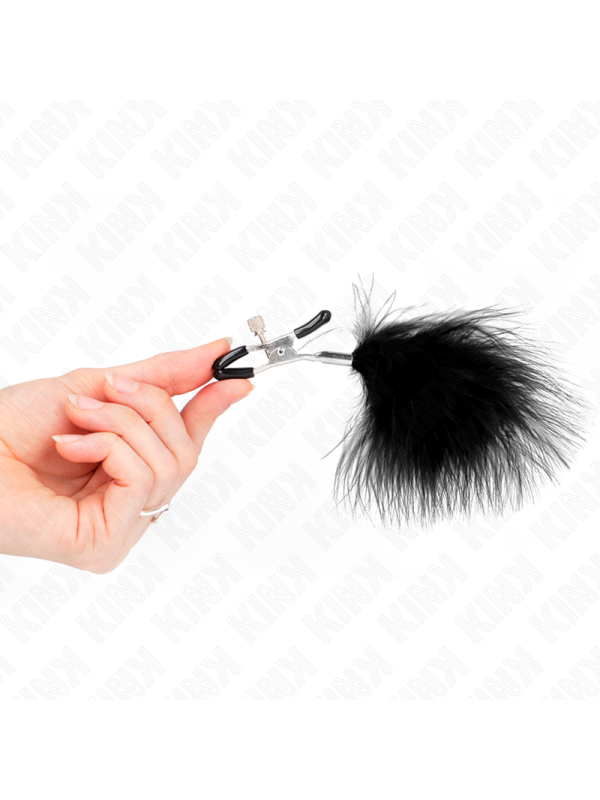 Kink - Pinza Per Capezzoli Piuma Nera 7 Cm - KINK NIPPLE GRIP - Pinzette Capezzoli | erosidea.com