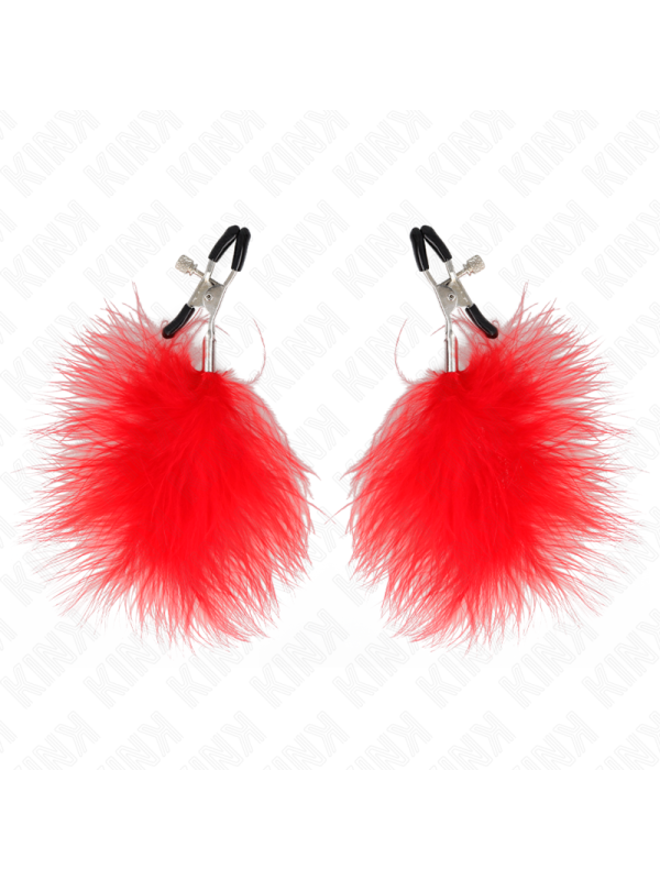 Kink - Pinza Per Capezzoli Piuma Rosso 7 Cm - KINK NIPPLE GRIP - Pinzette Capezzoli | erosidea.com