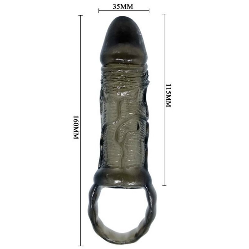 Guaina Estensione Pene Con Cinturino Per Testicoli 11.5 Cm - BAILE FOR HIM - Guaine e Prolunghe | erosidea.com