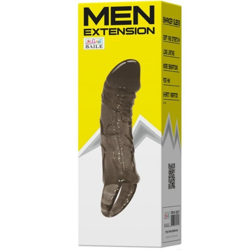 Guaina Estensione Pene Con Cinturino Per Testicoli 11.5 Cm - BAILE FOR HIM - Guaine e Prolunghe | erosidea.com