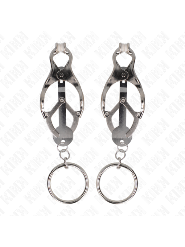 Kink - Morsetti Per Capezzoli Con O-Ring Trifoglio Giapponese Argento - KINK NIPPLE GRIP - Pinzette Capezzoli | erosidea.com