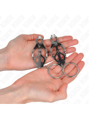 Kink - Morsetti Per Capezzoli Con O-Ring Trifoglio Giapponese Argento - KINK NIPPLE GRIP - Pinzette Capezzoli | erosidea.com