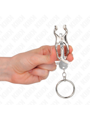 Kink - Morsetti Per Capezzoli Con O-Ring Trifoglio Giapponese Argento - KINK NIPPLE GRIP - Pinzette Capezzoli | erosidea.com