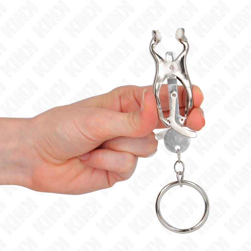 Kink - Morsetti Per Capezzoli Con O-Ring Trifoglio Giapponese Argento - KINK NIPPLE GRIP - Pinzette Capezzoli | erosidea.com
