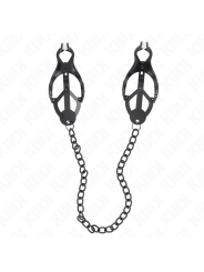 Kink - Pinze Per Capezzoli Trifoglio Giapponese Con Catena Nera 30 Cm - KINK NIPPLE GRIP - Pinzette Capezzoli | erosidea.com