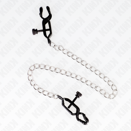 Kink Morsetti Per Capezzoli A Catena Piatta Argento 30 Cm - KINK NIPPLE GRIP - Pinzette Capezzoli | erosidea.com