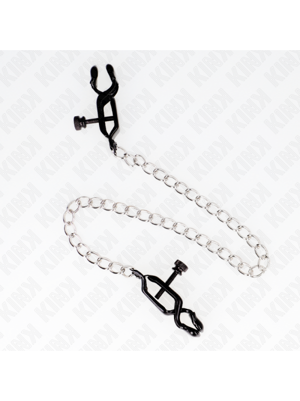 Kink Morsetti Per Capezzoli A Catena Piatta Argento 30 Cm - KINK NIPPLE GRIP - Pinzette Capezzoli | erosidea.com