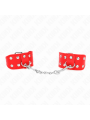 Kink - Bracciali Con Doppia Linea Di Borchie Regolabili Rosso - KINK WRIST RESTRAINT - Bondage | erosidea.com