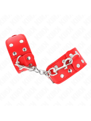 Kink - Bracciali Con Doppia Linea Di Borchie Regolabili Rosso - KINK WRIST RESTRAINT - Bondage | erosidea.com