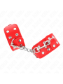 Kink - Bracciali Con Doppia Linea Di Borchie Regolabili Rosso - KINK WRIST RESTRAINT - Bondage | erosidea.com