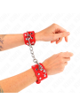 Kink - Bracciali Con Doppia Linea Di Borchie Regolabili Rosso - KINK WRIST RESTRAINT - Bondage | erosidea.com