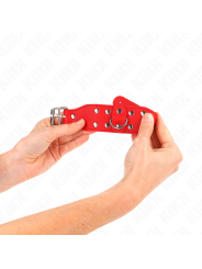 Kink - Bracciali Con Doppia Linea Di Borchie Regolabili Rosso - KINK WRIST RESTRAINT - Bondage | erosidea.com