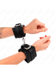 Kink - Poggipolso Con Fibbia Strass Nero Regolabile 25-32 Cm X 55 Cm - KINK WRIST RESTRAINT - Manette e Polsini | erosidea.com