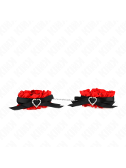 Kink - Polso Elastico In Pizzo Dettagli Cuore Rosso Regolabile 22-35 Cm - KINK WRIST RESTRAINT - Manette e Polsini | erosidea.com