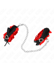 Kink - Polso Elastico In Pizzo Dettagli Cuore Rosso Regolabile 22-35 Cm - KINK WRIST RESTRAINT - Manette e Polsini | erosidea.com