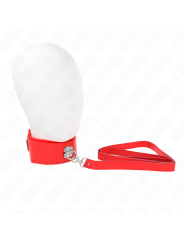 Kink - Collana Con Guinzaglio 116 Cm Con Borchie In Argento Modello 4 Rosso Regolabile 40-48 Cm X 6 Cm - - Collari e Guinzagli | erosidea.com
