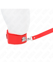 Kink - Collana Con Guinzaglio 116 Cm Con Borchie In Argento Modello 4 Rosso Regolabile 40-48 Cm X 6 Cm - - Collari e Guinzagli | erosidea.com