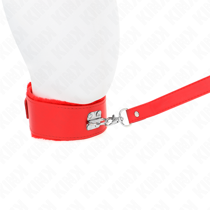 Kink - Collana Con Guinzaglio 116 Cm Con Borchie In Argento Modello 4 Rosso Regolabile 40-48 Cm X 6 Cm - - Collari e Guinzagli | erosidea.com