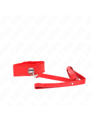 Kink - Collana Con Guinzaglio 116 Cm Con Borchie In Argento Modello 4 Rosso Regolabile 40-48 Cm X 6 Cm - - Collari e Guinzagli | erosidea.com