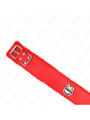 Kink - Collana Con Guinzaglio 116 Cm Con Borchie In Argento Modello 4 Rosso Regolabile 40-48 Cm X 6 Cm - - Collari e Guinzagli | erosidea.com