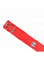 Kink - Collana Con Guinzaglio 116 Cm Con Borchie In Argento Modello 4 Rosso Regolabile 40-48 Cm X 6 Cm - - Collari e Guinzagli | erosidea.com